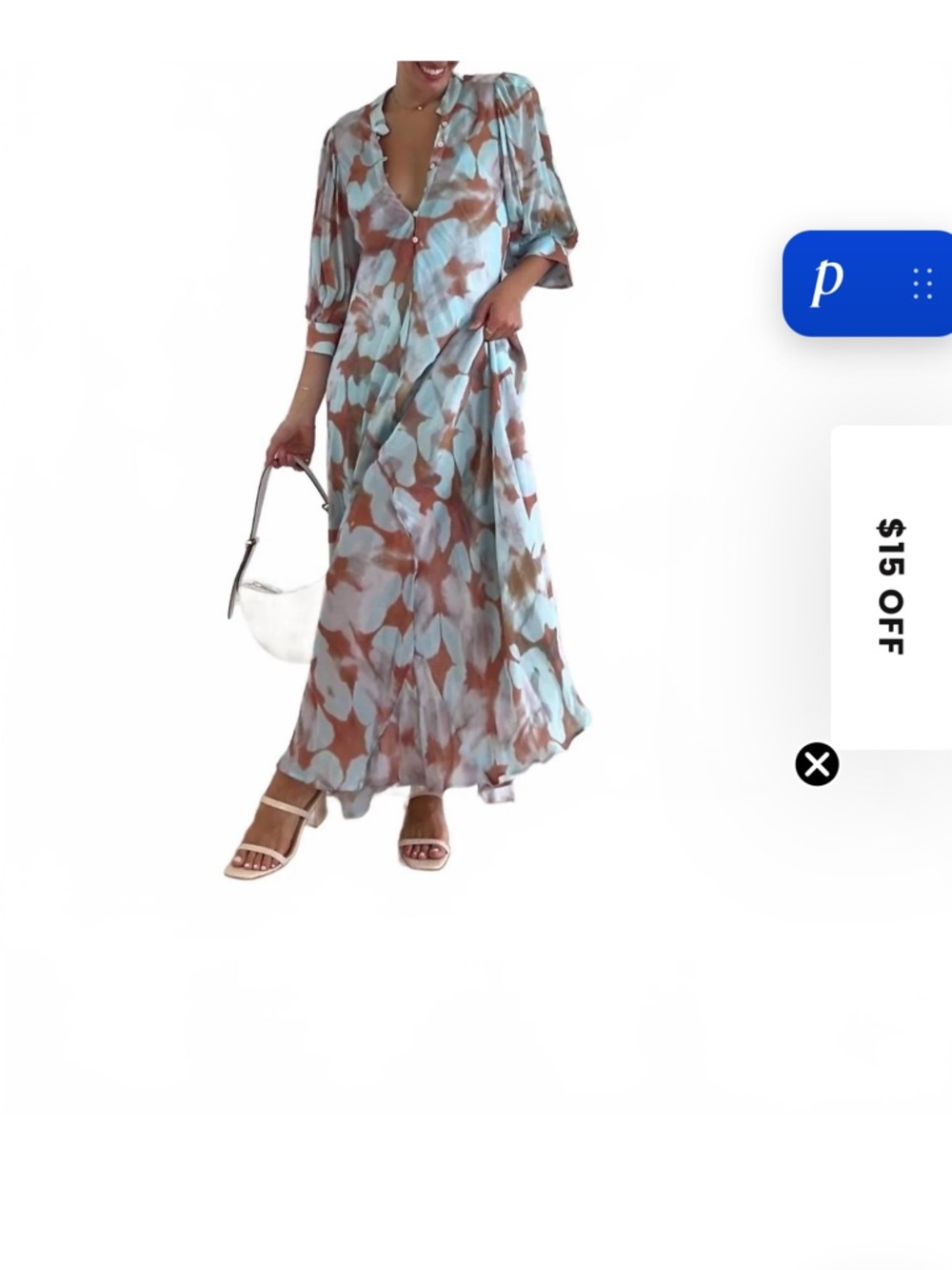 Jen's Pirate Booty Floral Maxi Dress in Aqua and Rust